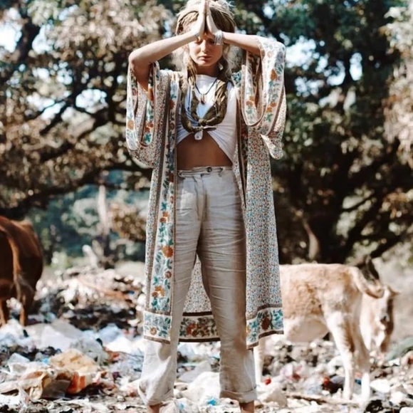 Tops - SOLD OUT Boho Retro Floral Kimono Duster Coverup Wrap